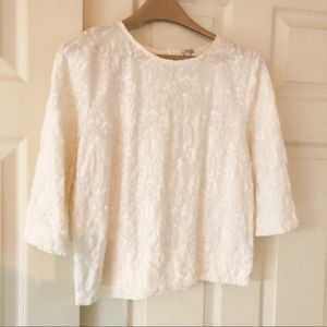 J.Crew size medium cream elbow length dressy top